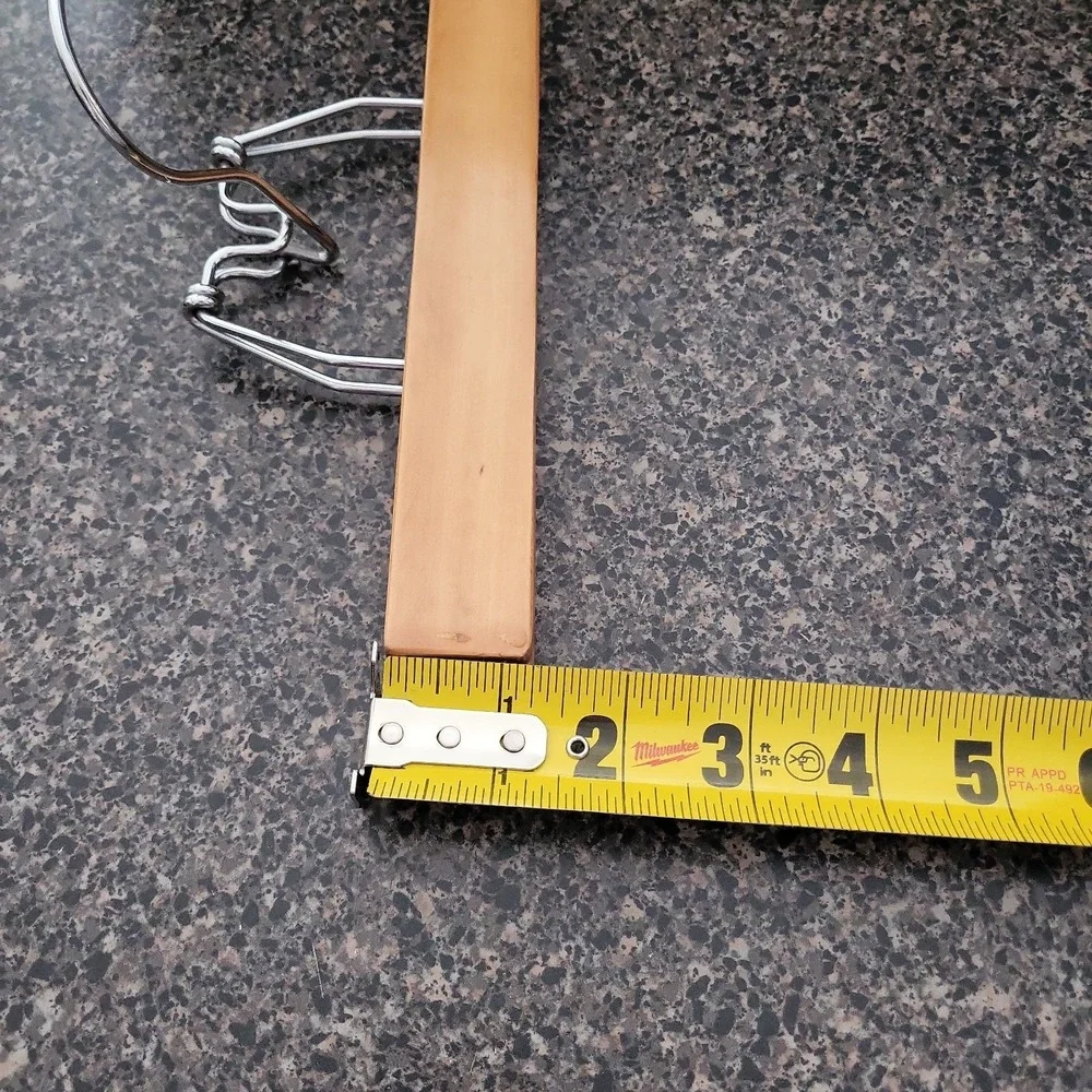 Vintage Lot of 4 Wooden Clamp Hangers for Suit Pants Slacks Trousers